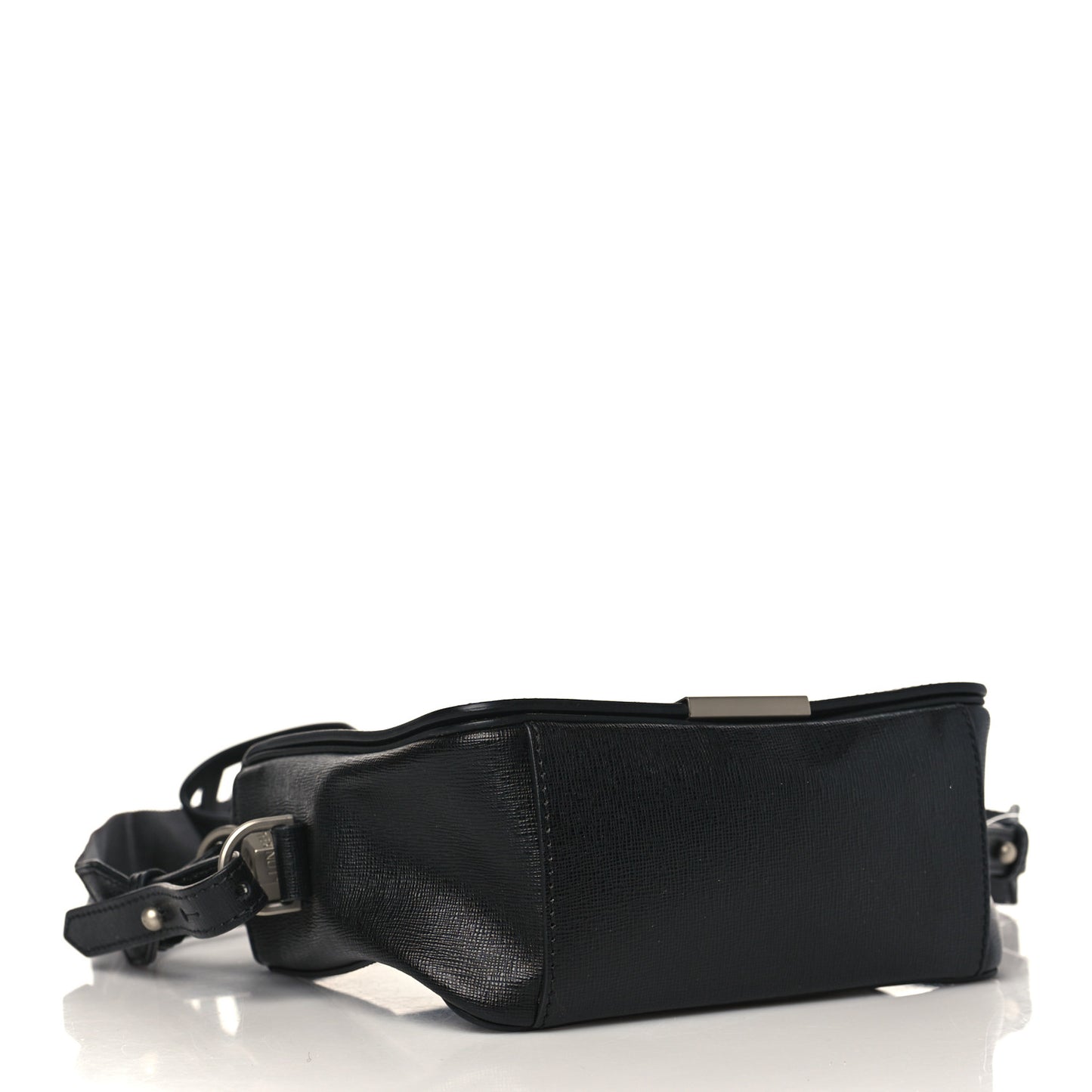 Saffiano For Display Only Binder Clip Shoulder Bag Black