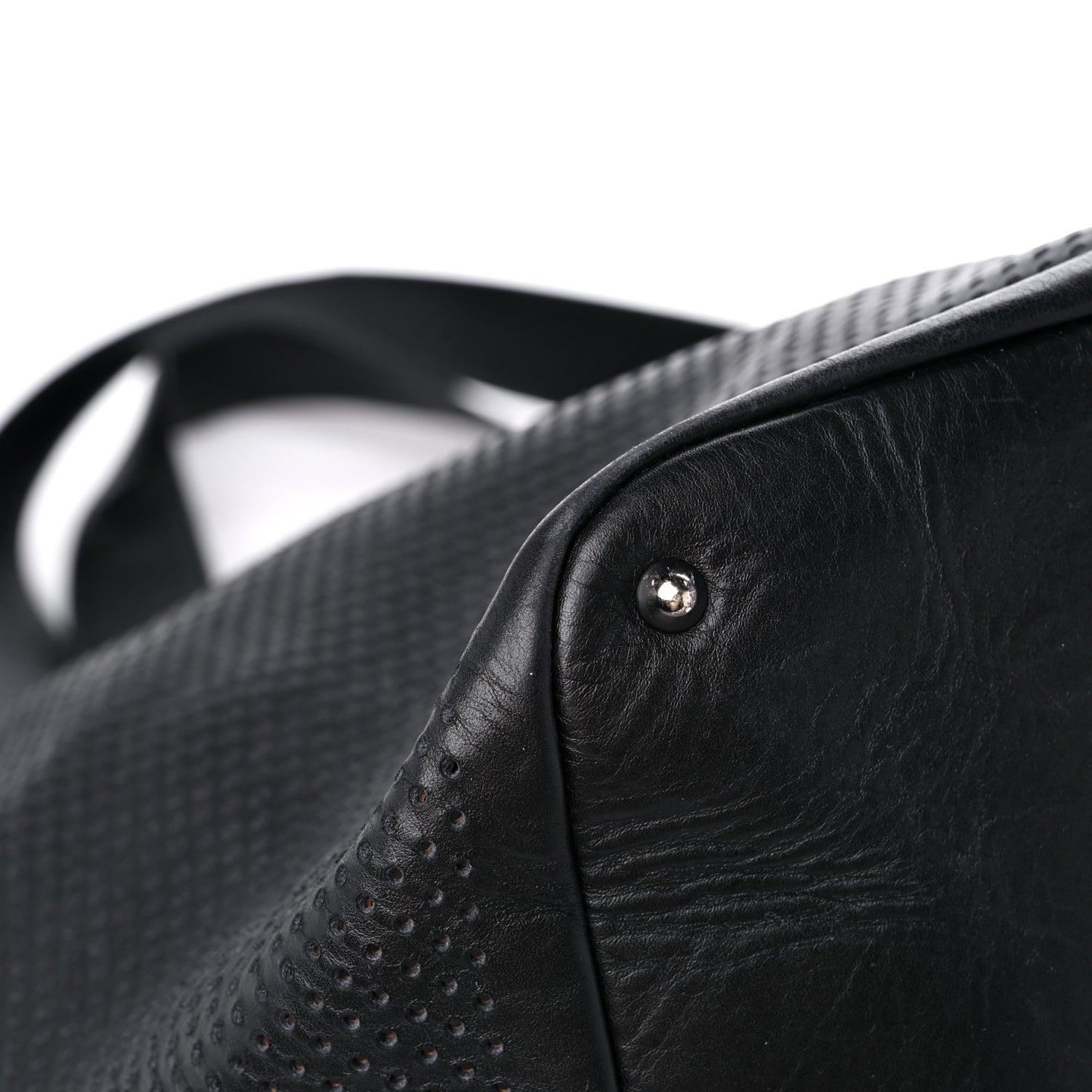 Calfskin Perforated Bag Black