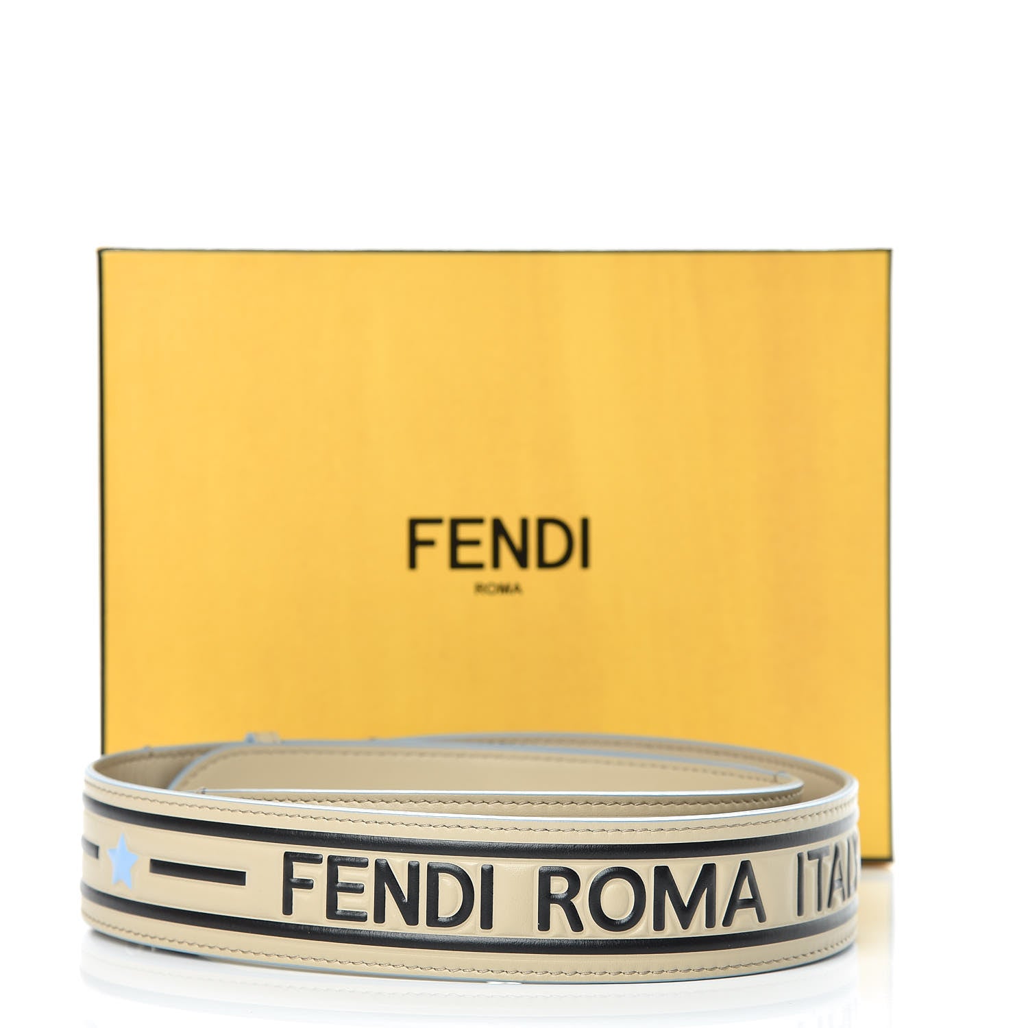 Fendi Vitello Century Logo Lines Strap You Nuvola Black 5 of 5