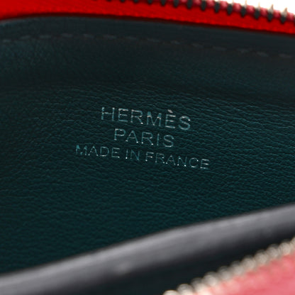 Hermes Evercolor Small Atout Pouch Rose Azalee Vert Cypress 6 of 8