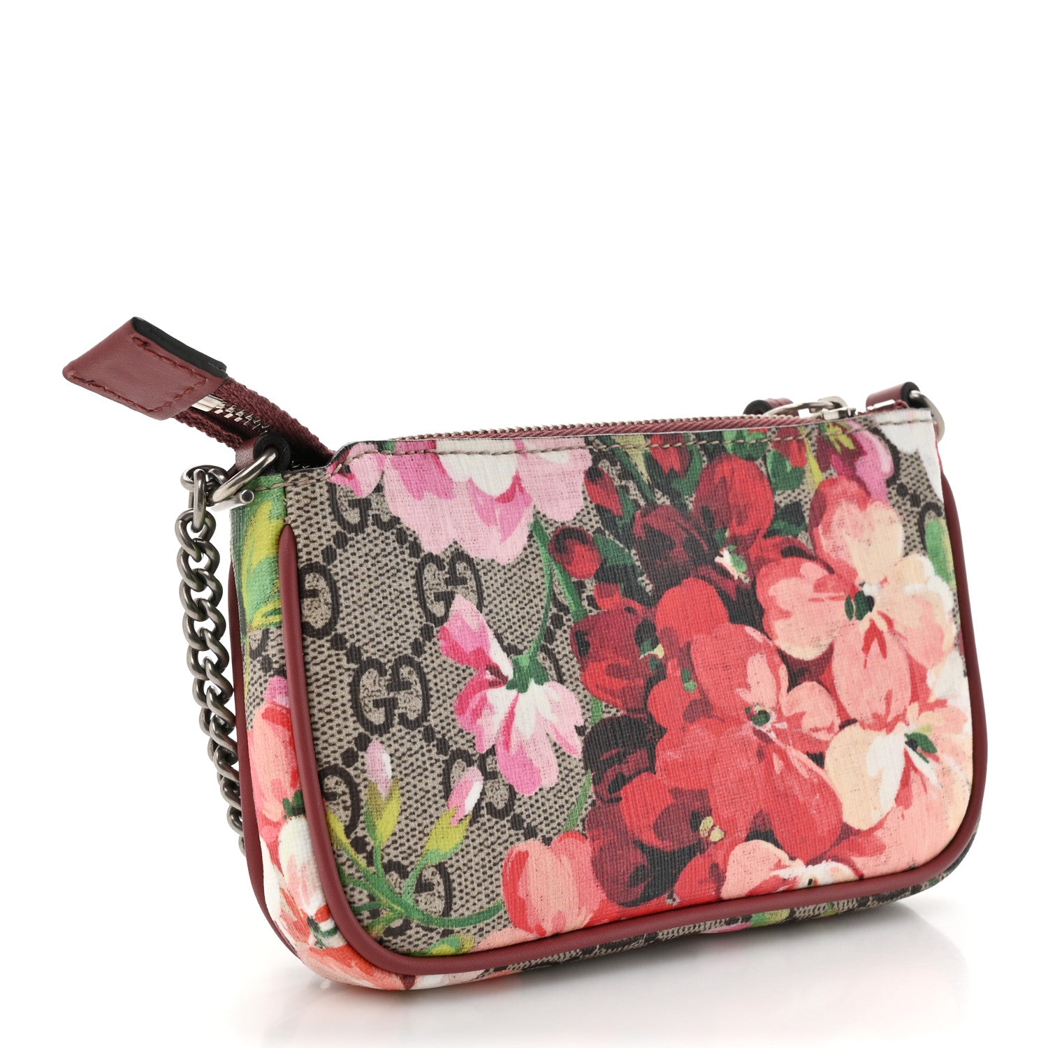 Gucci GG Supreme Monogram Blooms Mini Chain Bag Beige Multicolor Dry Rose 3 of 8