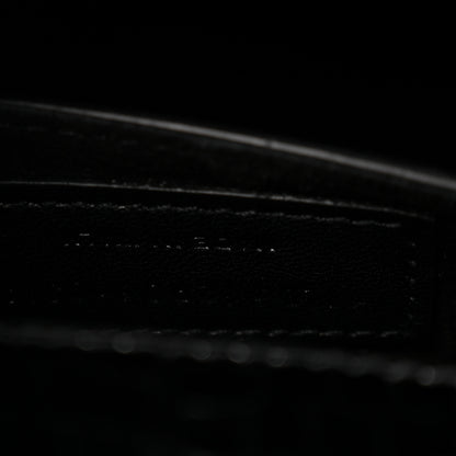 Saint Laurent Calfskin Crocodile Embossed Medium Monogram Sunset Black 7 of 13