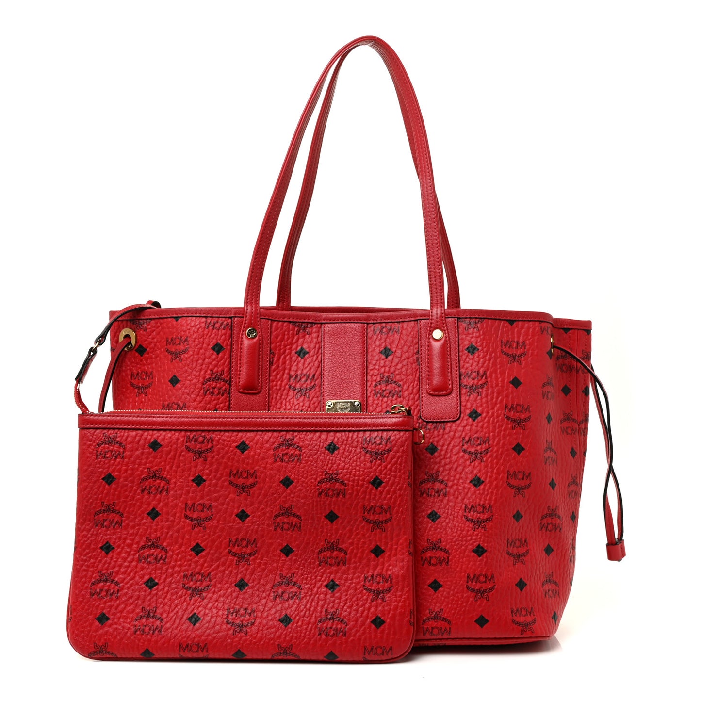 Visetos Medium Liz Reversible Shopper Tote Ruby Red