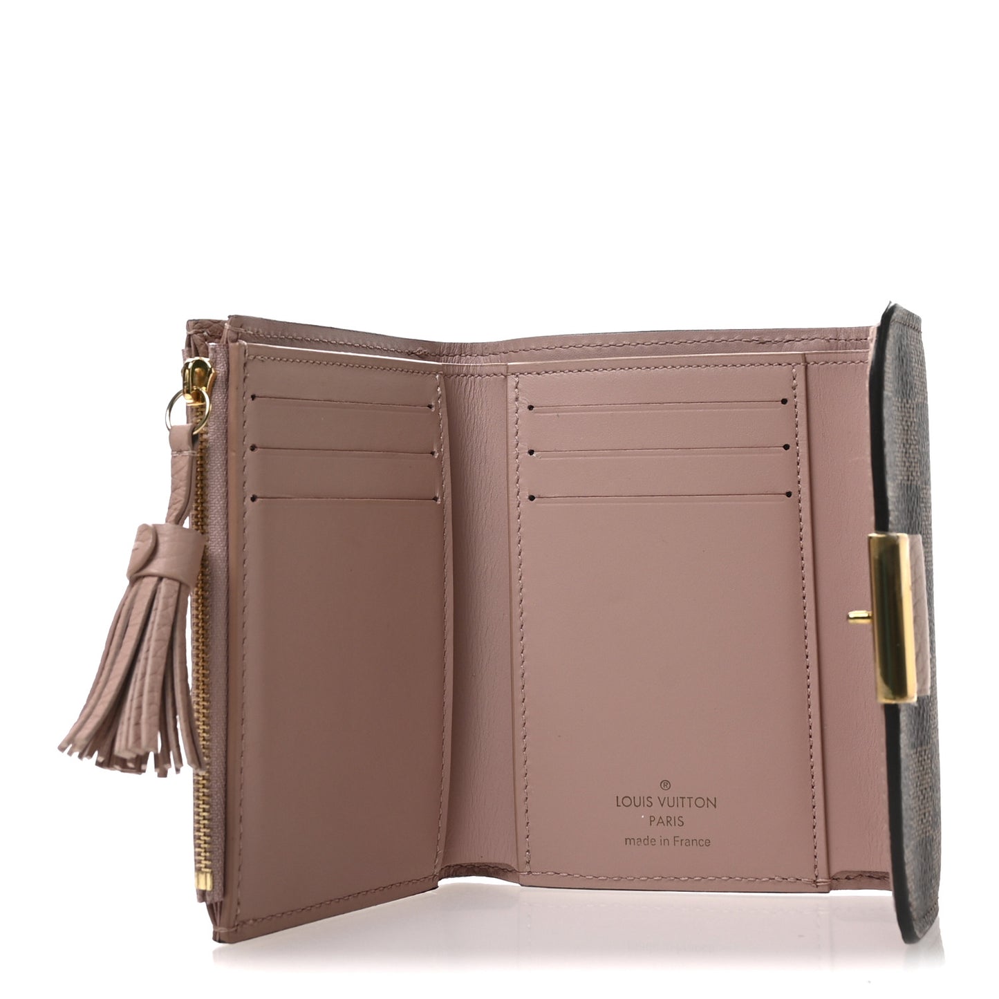 Damier Ebene Croisette Compact Wallet Magnolia