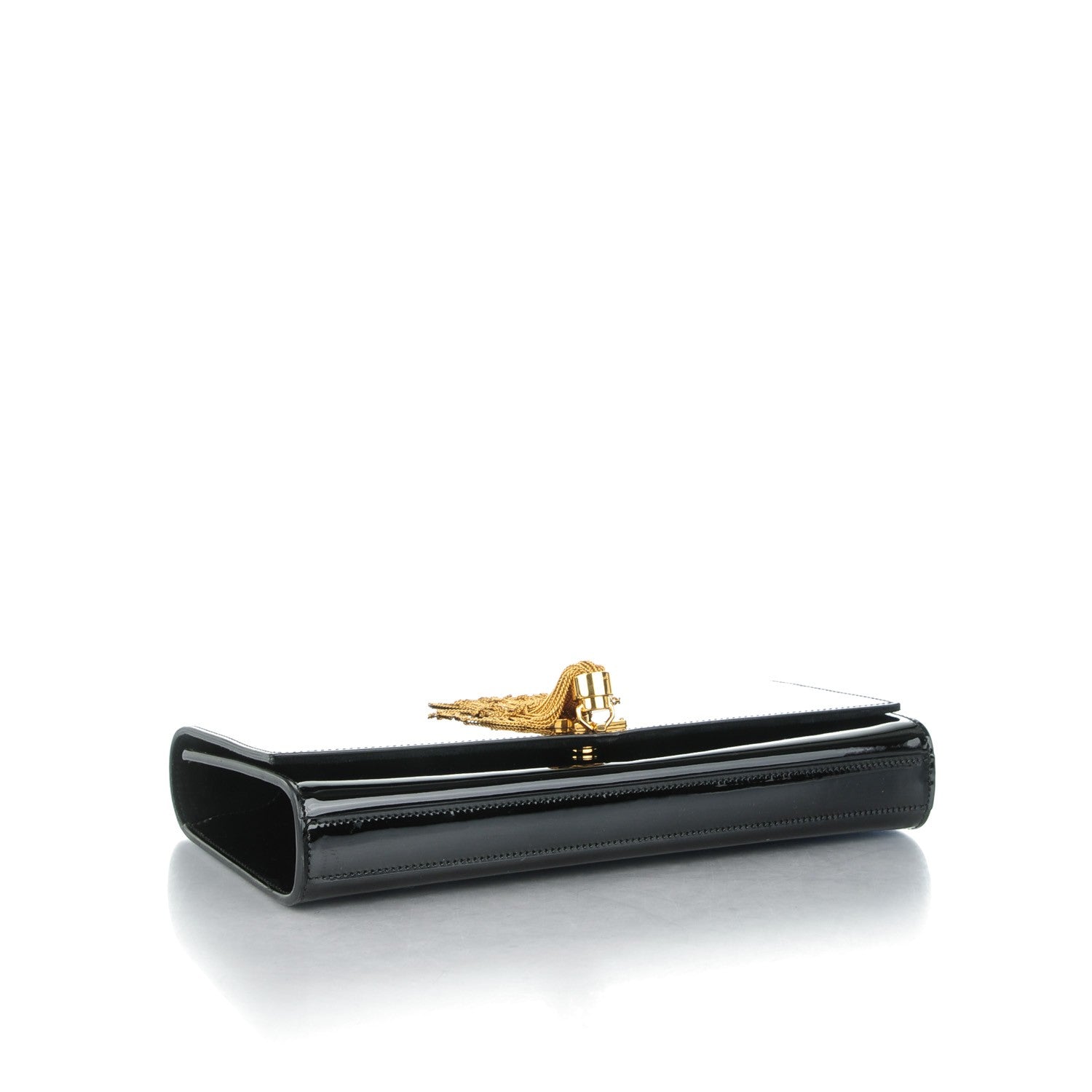 Saint Laurent Patent Cassandre Tassel Clutch Black 4 of 6