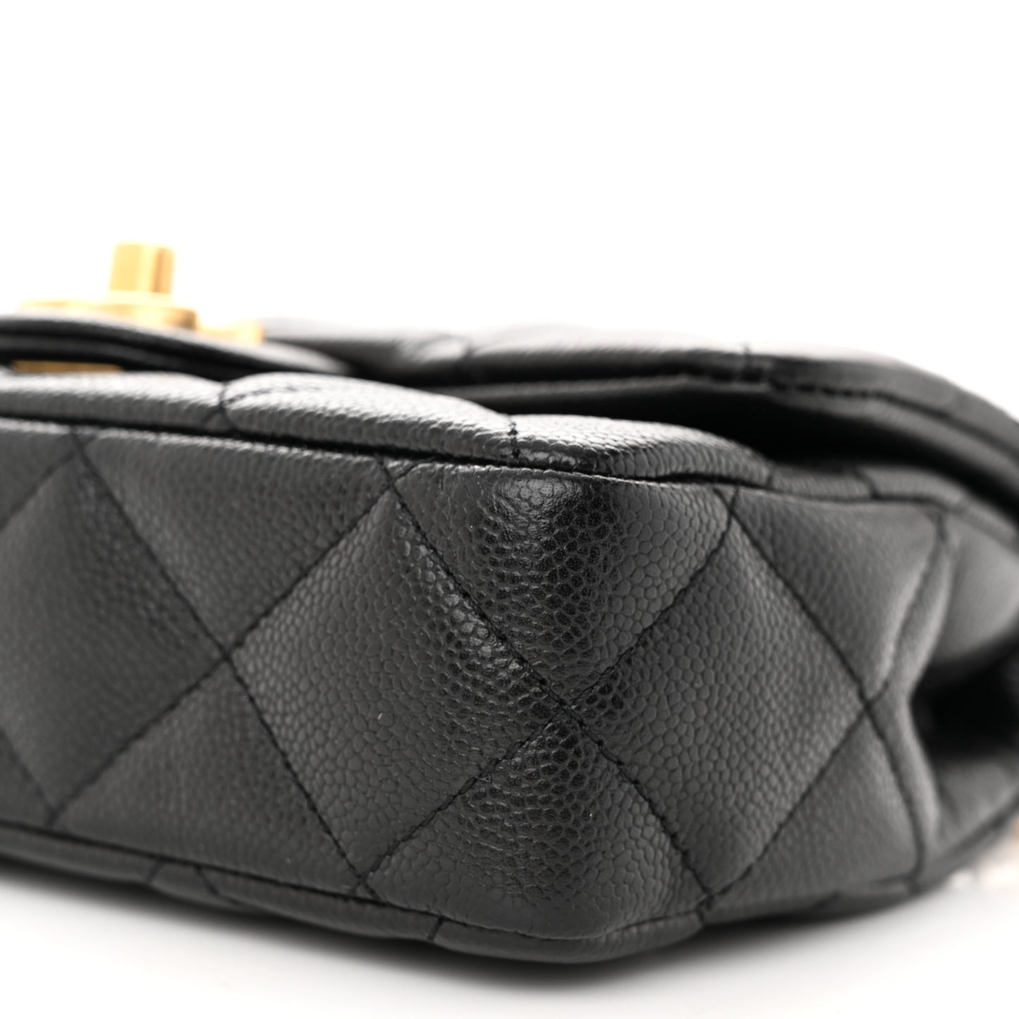 Caviar Quilted Mini Sweetheart Rectangular Flap Black
