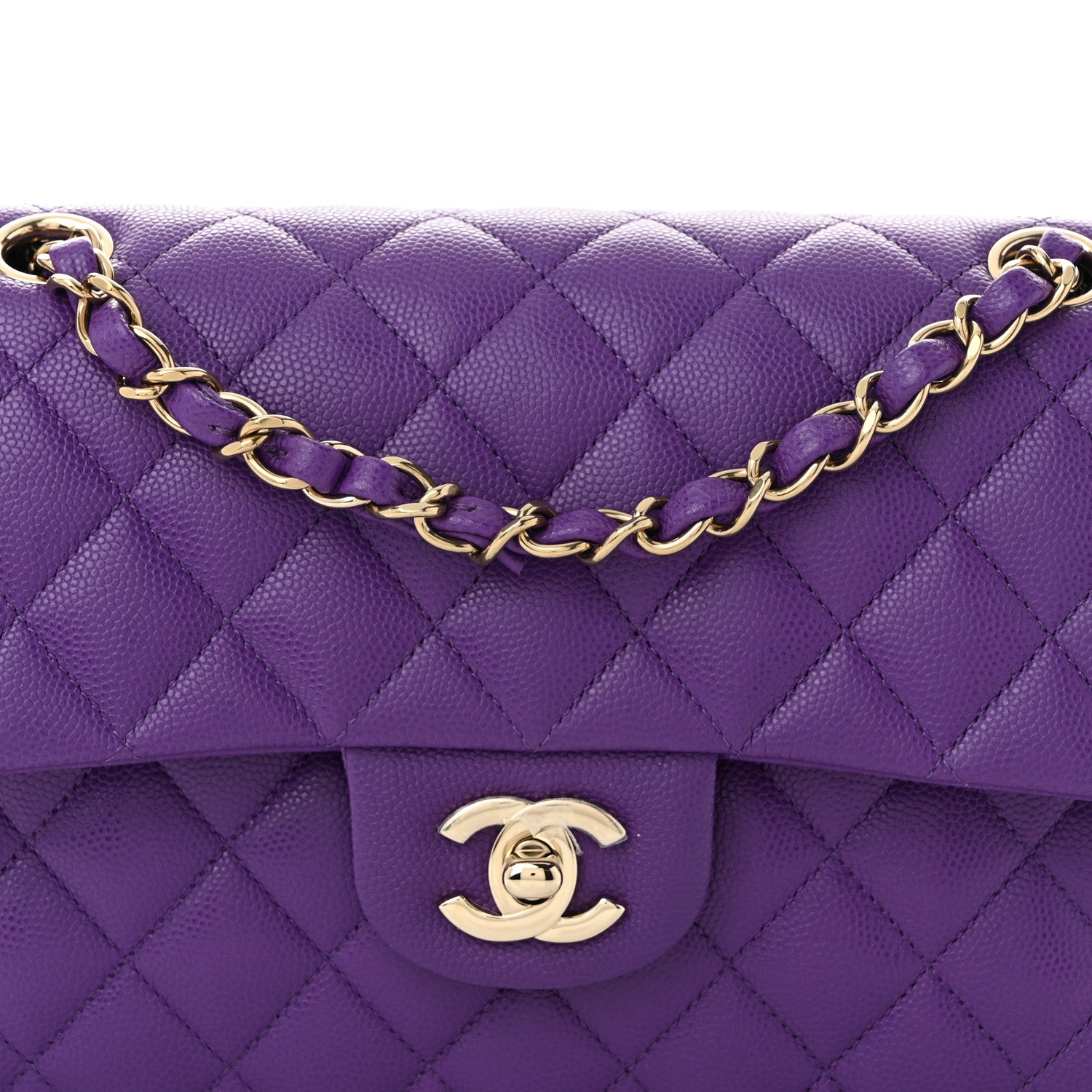 Chanel Caviar Quilted Small Double Flap Dark Purple 8 of 11