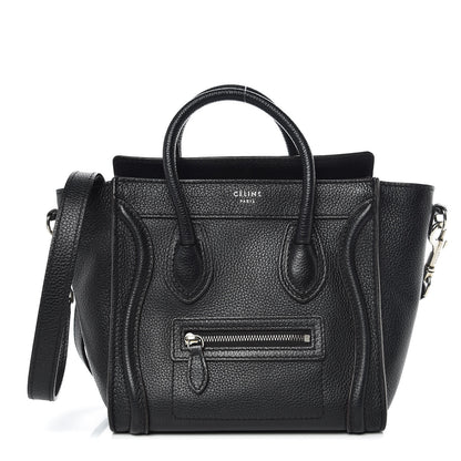 Celine Drummed Calfskin Nano Luggage Black 1 of 12