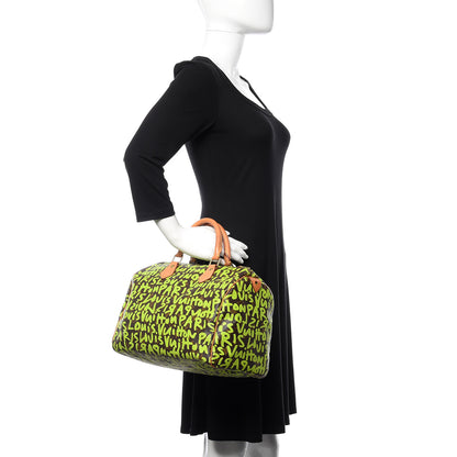 Louis Vuitton Monogram Graffiti Speedy 30 Green 2 of 12