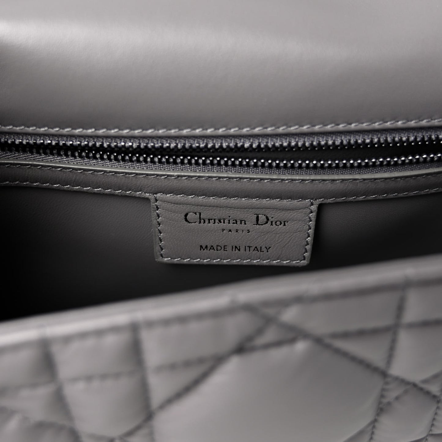 Calfskin Macrocannage Medium Caro Bag Iron Grey
