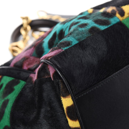 Dolce & Gabbana Calf Hair Leopard Print Patchwork Large Miss Sicily Shopper Tote Multicolor 9 of 10