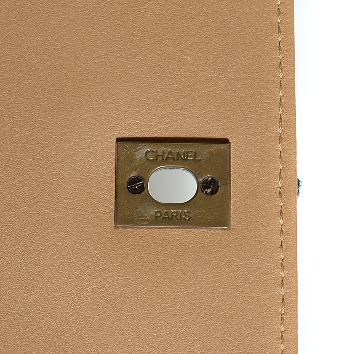 Chanel Calfskin Quilted Medium Wild Stitch Flap Beige 7 of 8