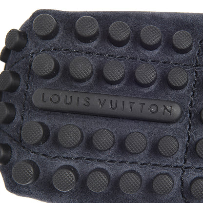 Louis Vuitton Suede Calfskin Mens Hockenheim Moccasin Loafers 9.5 Blue 6 of 10
