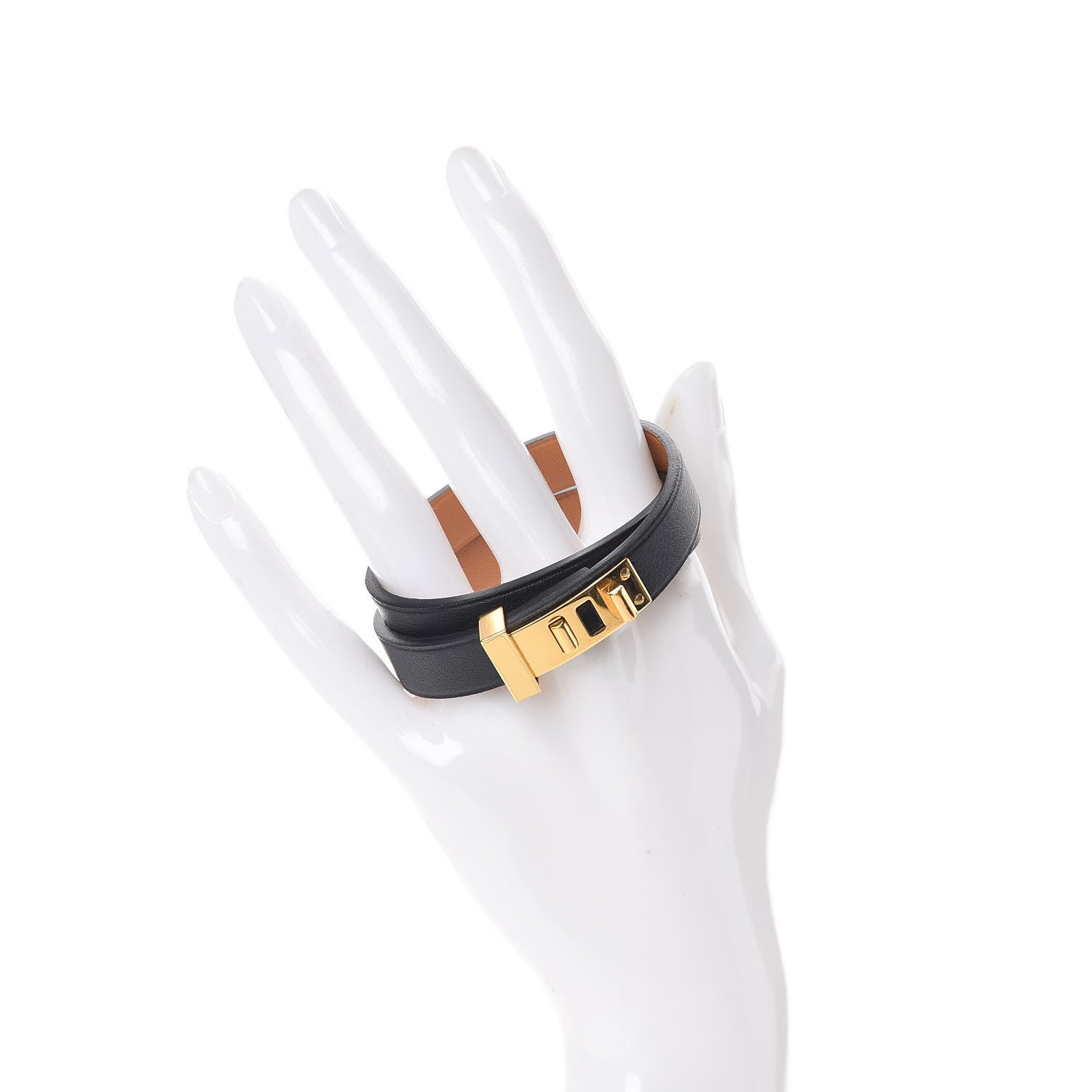 Hermes Swift Mini Dog Double Tour Bracelet T2 Black 2 of 6