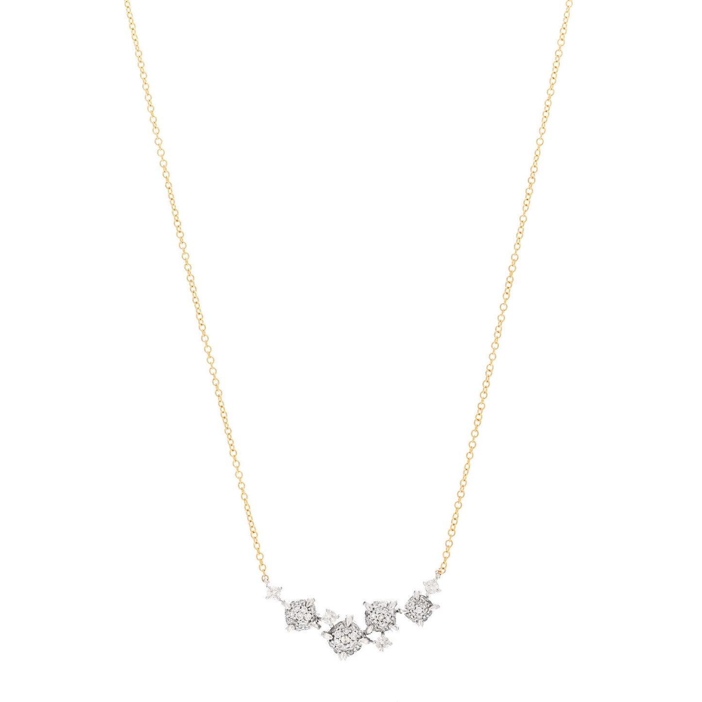 18K Yellow White Gold Diamond Precious Chatelaine Necklace