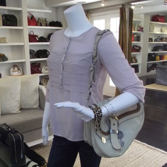 Christian Dior Leather Large Gaucho Ivory 2 of 12