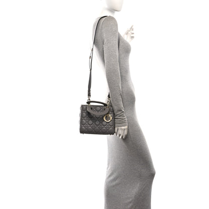 Christian Dior Lambskin Cannage Small My ABCDior Lady Dior Grey 2 of 10