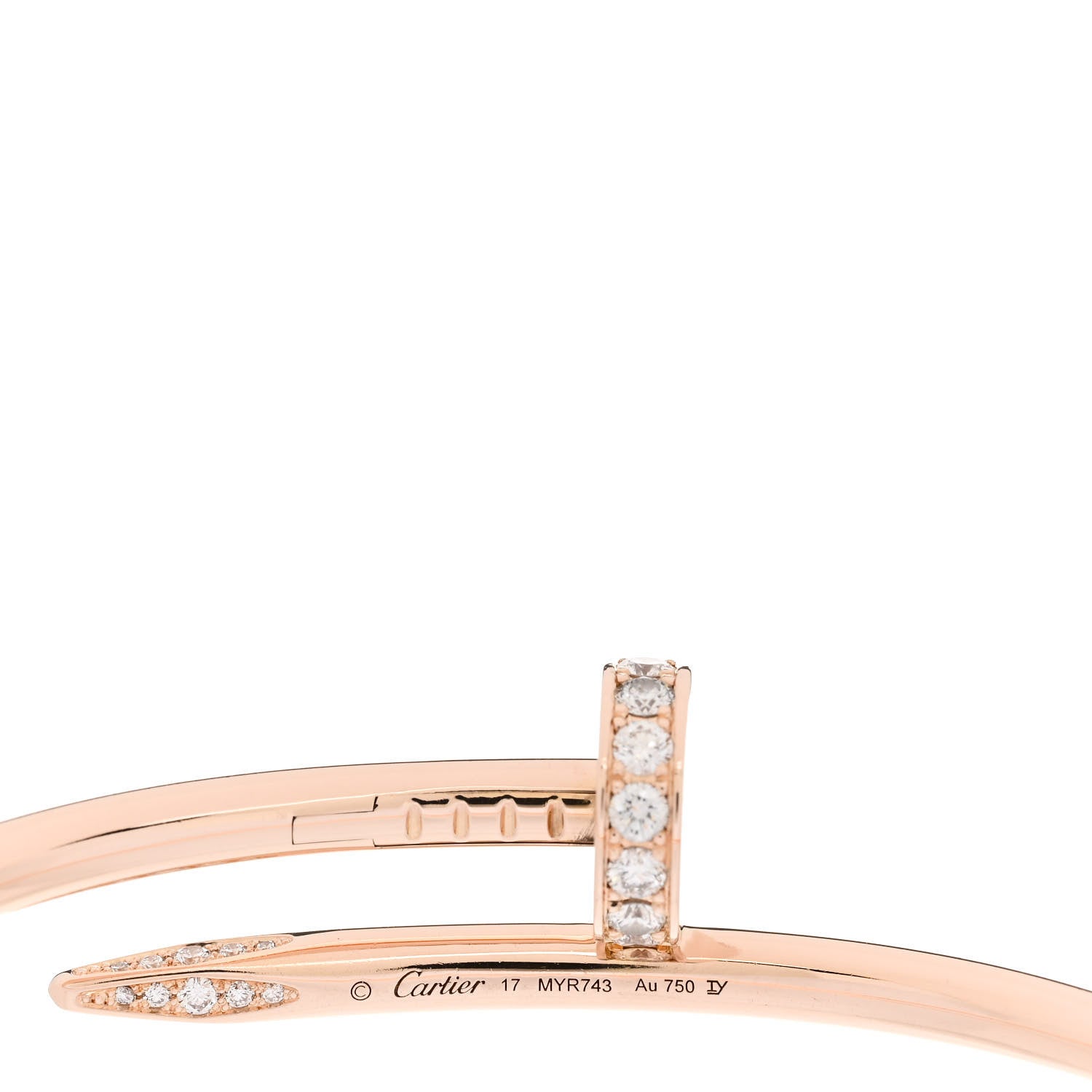 Cartier 18K Pink Gold Diamond Juste Un Clou Bracelet 17 3 of 3