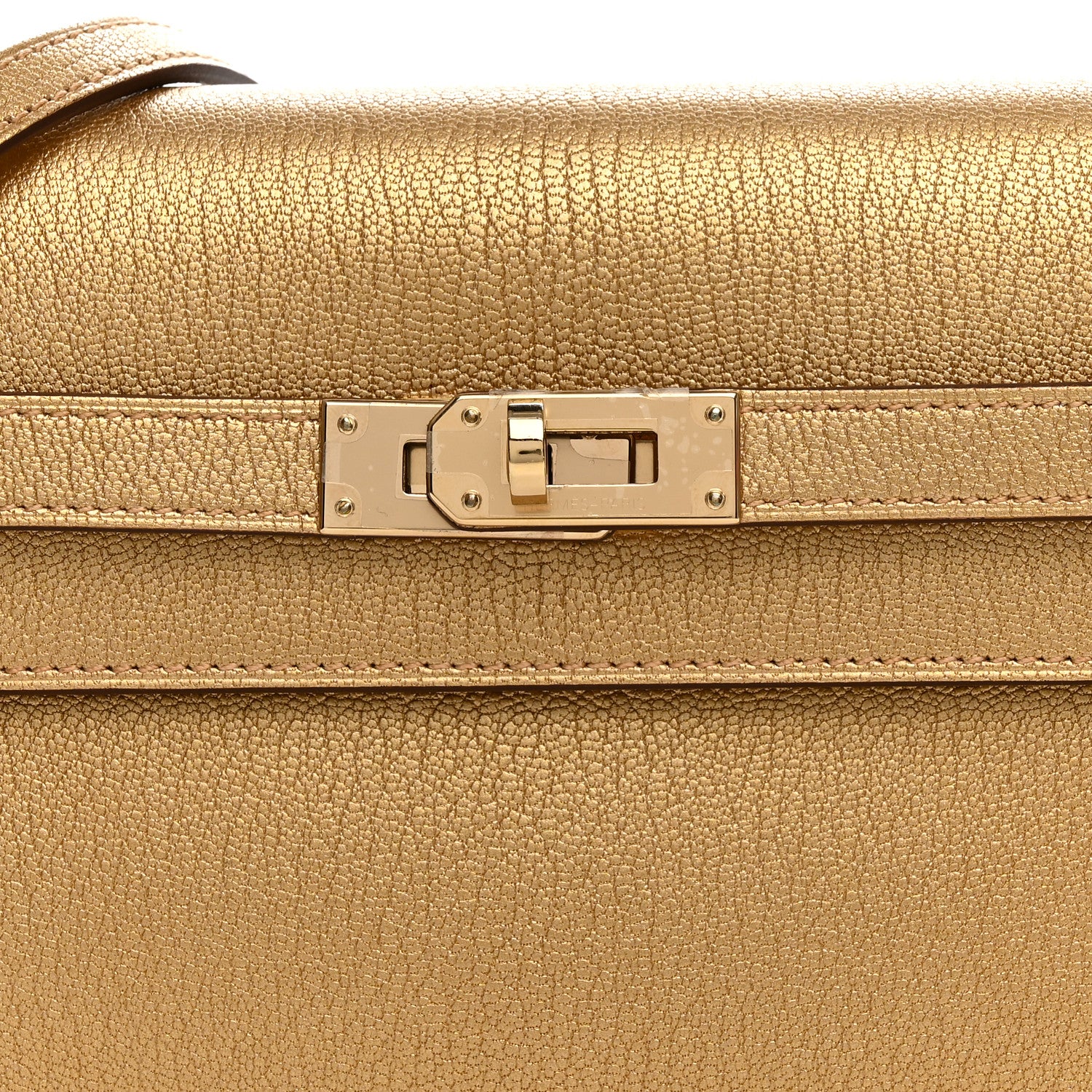 Hermes Metallic Chevre Chamkilight Kelly Wallet To Go Dore 8 of 11