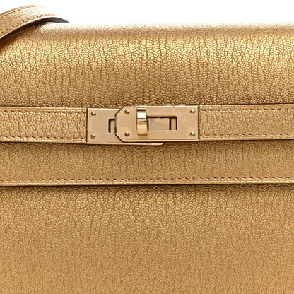 Hermes Metallic Chevre Chamkilight Kelly Wallet To Go Dore 8 of 11