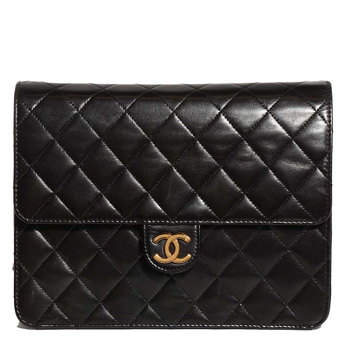 Lambskin Quilted Small Single Flap Black