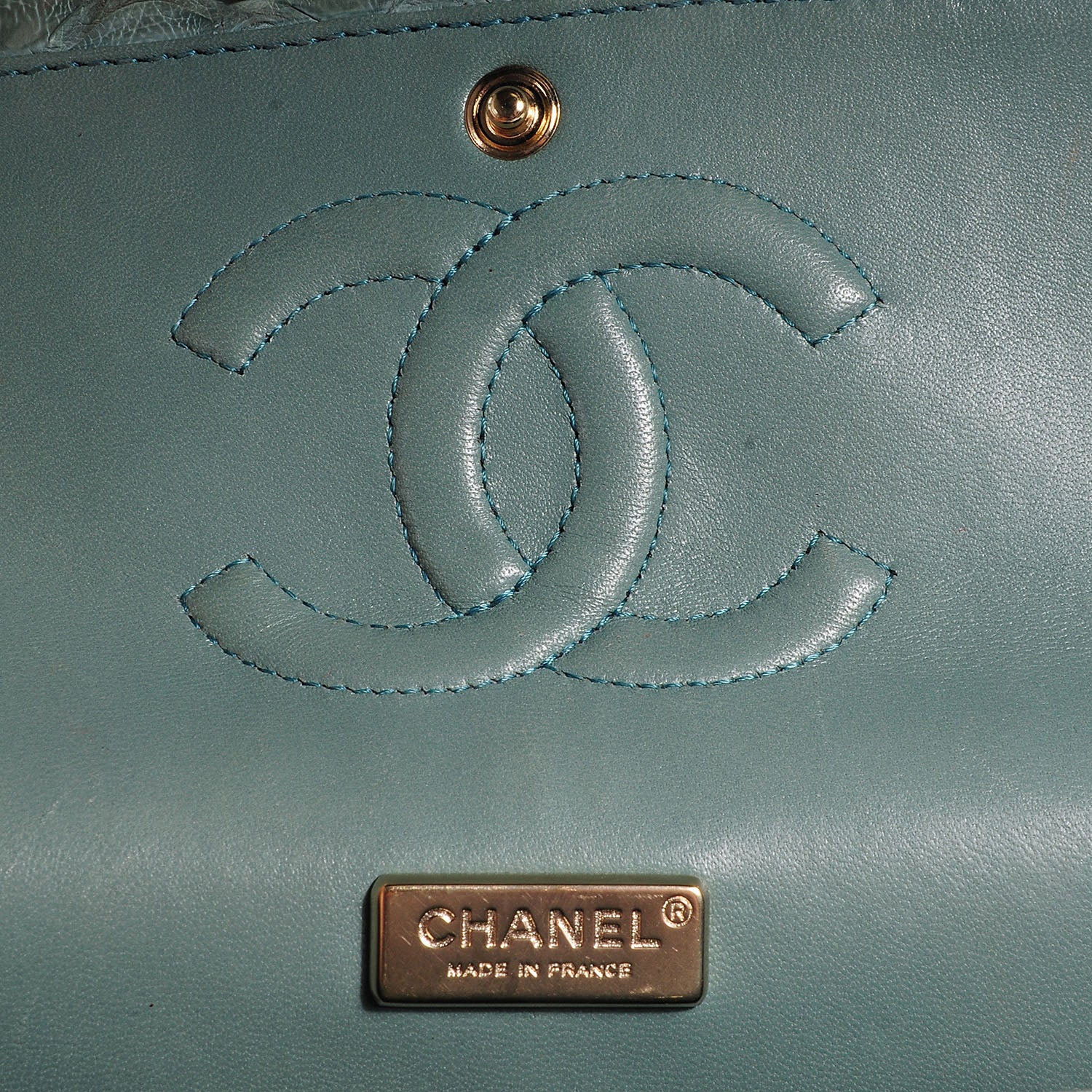 Chanel Python Medium Double Flap Green 6 of 9