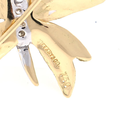 Tiffany 18K Yellow White Gold Diamond Butterfly Brooch Pin 4 of 5