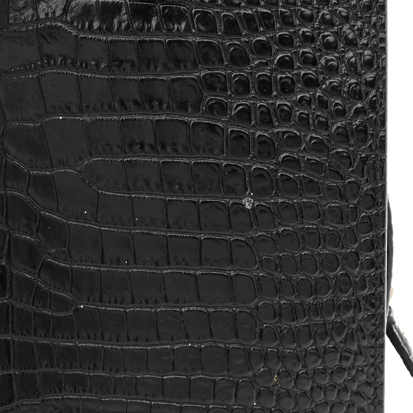 Calfskin Crocodile Embossed Small Uptown Tote Black