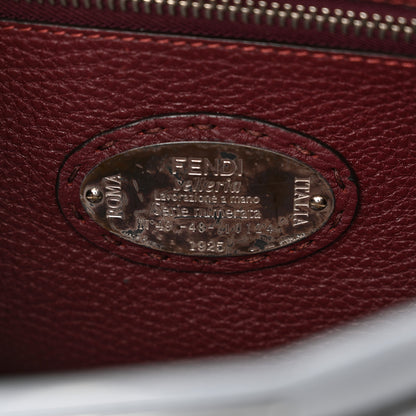 Fendi Cuoio Romano Selleria Bi-Color Medium Peekaboo Iconic Satchel Nube Bordeaux 7 of 11