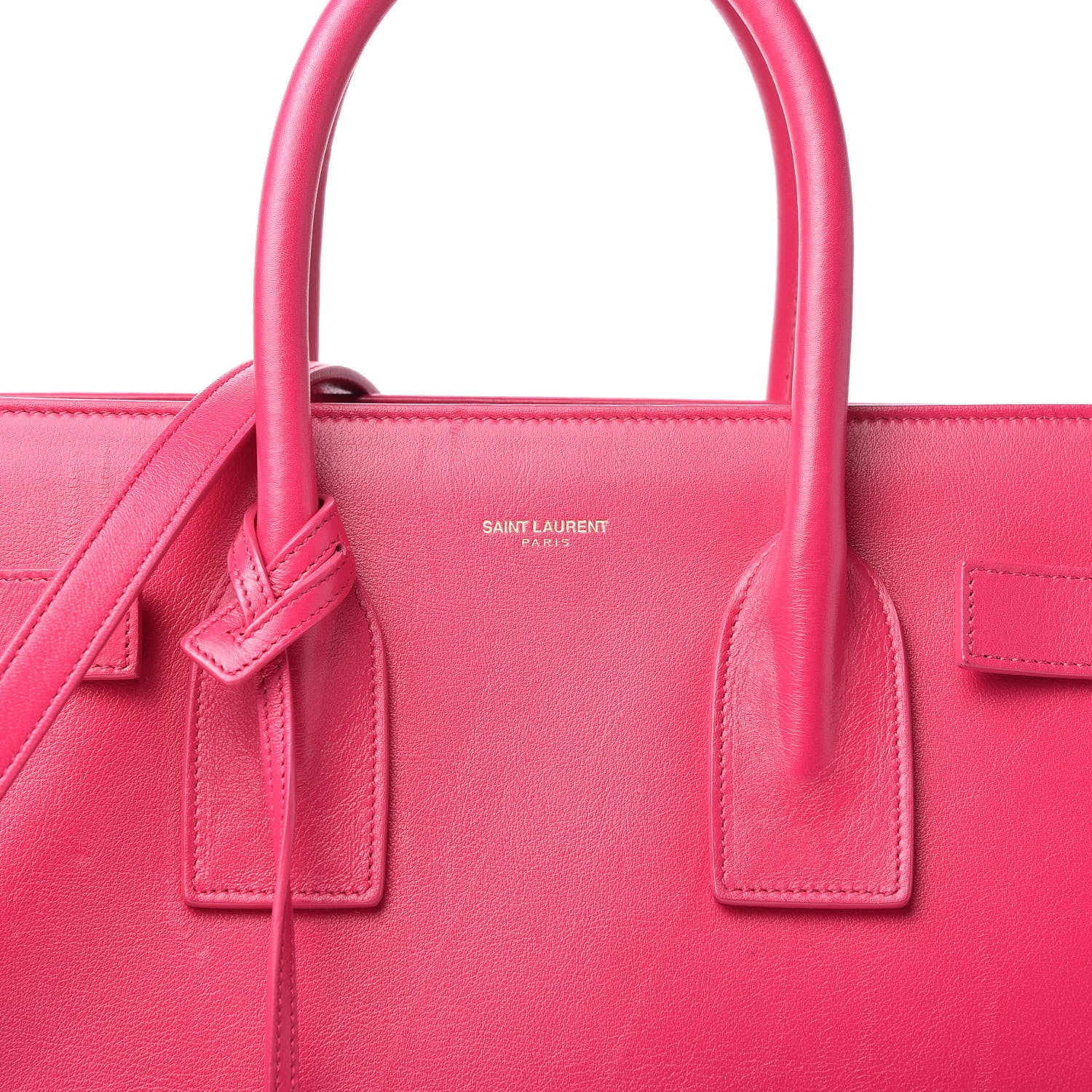 Saint Laurent Calfskin Small Sac De Jour Lipstick Fuchsia 10 of 10