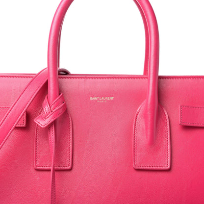 Saint Laurent Calfskin Small Sac De Jour Lipstick Fuchsia 10 of 10