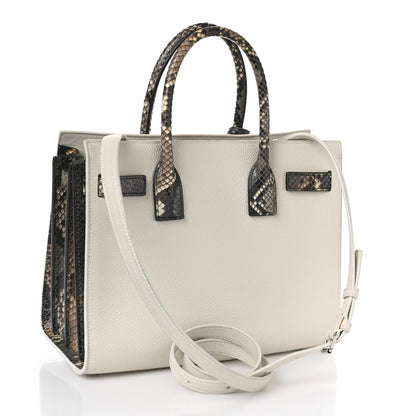 Saint Laurent Grained Calfskin Baby Sac De Jour White Black 4 of 9