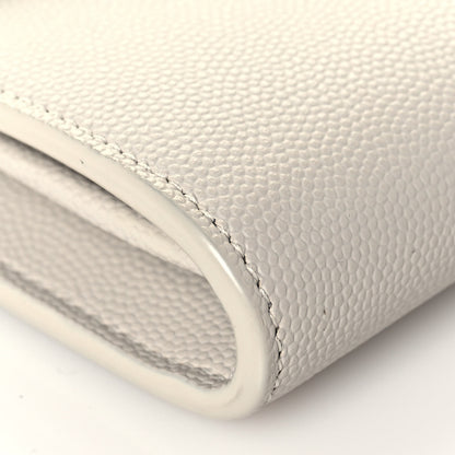 Saint Laurent Grain de Poudre Monogram Strap Wallet Crema Soft 5 of 11