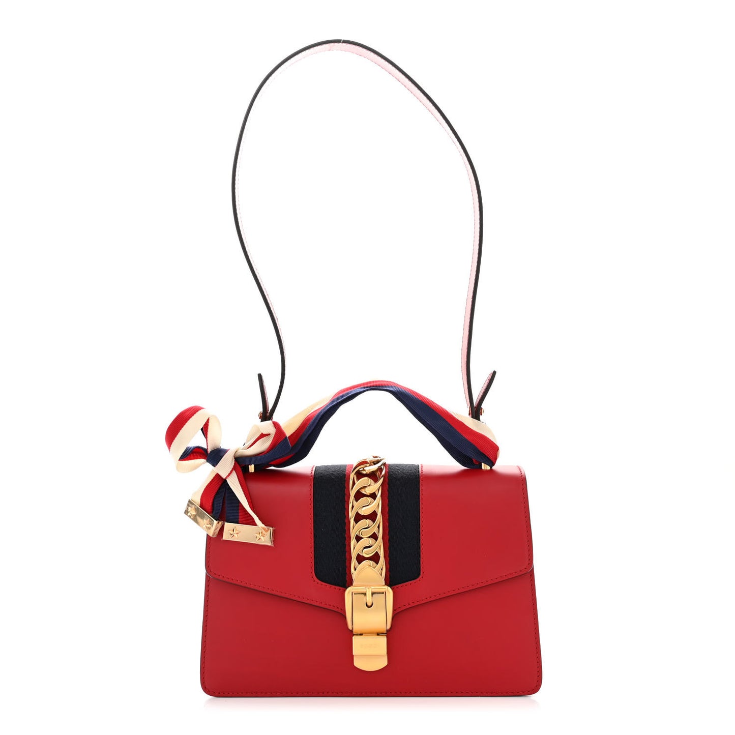 Calfskin Small Sylvie Shoulder Bag Hibiscus Red
