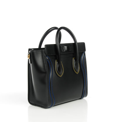 Celine Smooth Calfskin Multicolor Double Stitching Nano Luggage Black 3 of 7