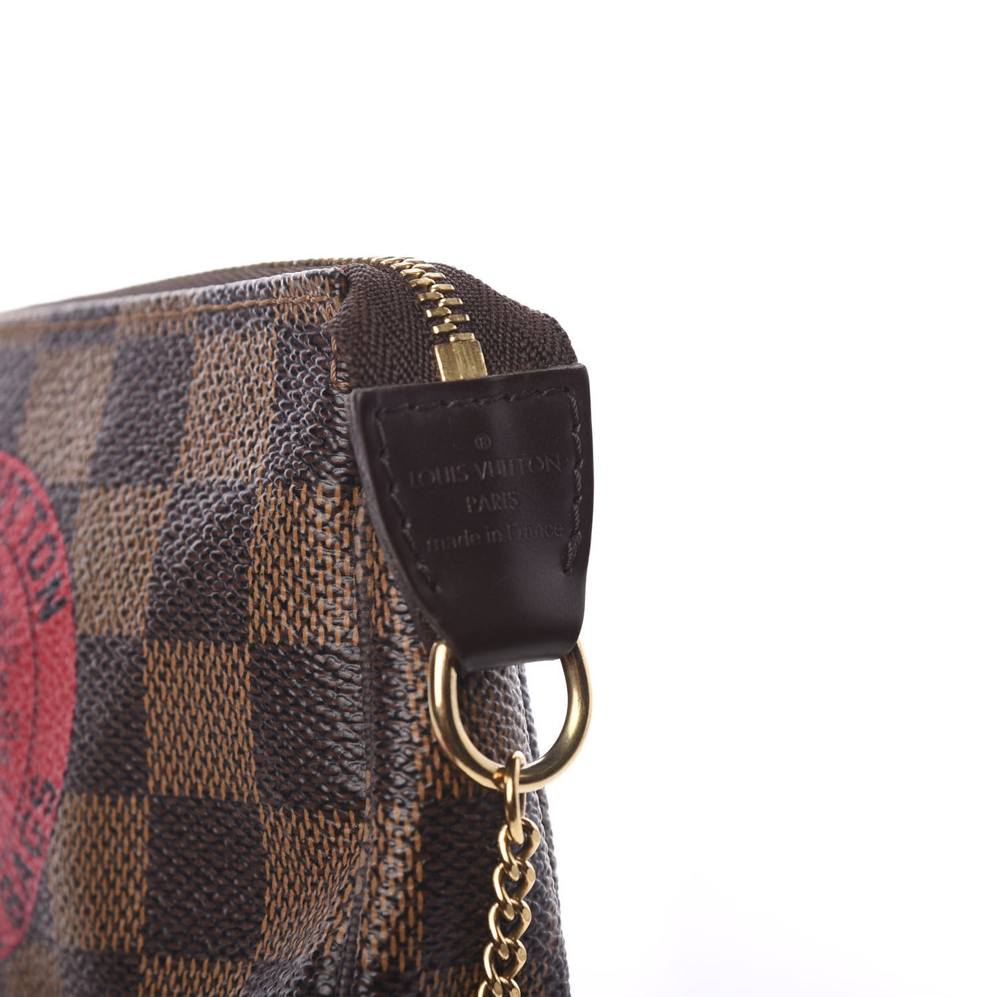 Damier Ebene Complice Trunks and Bags Mini Pochette Accessories Red