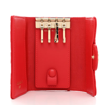 Chanel Caviar Quilted Classic 4 Key Holder Wallet Red 5 of 8