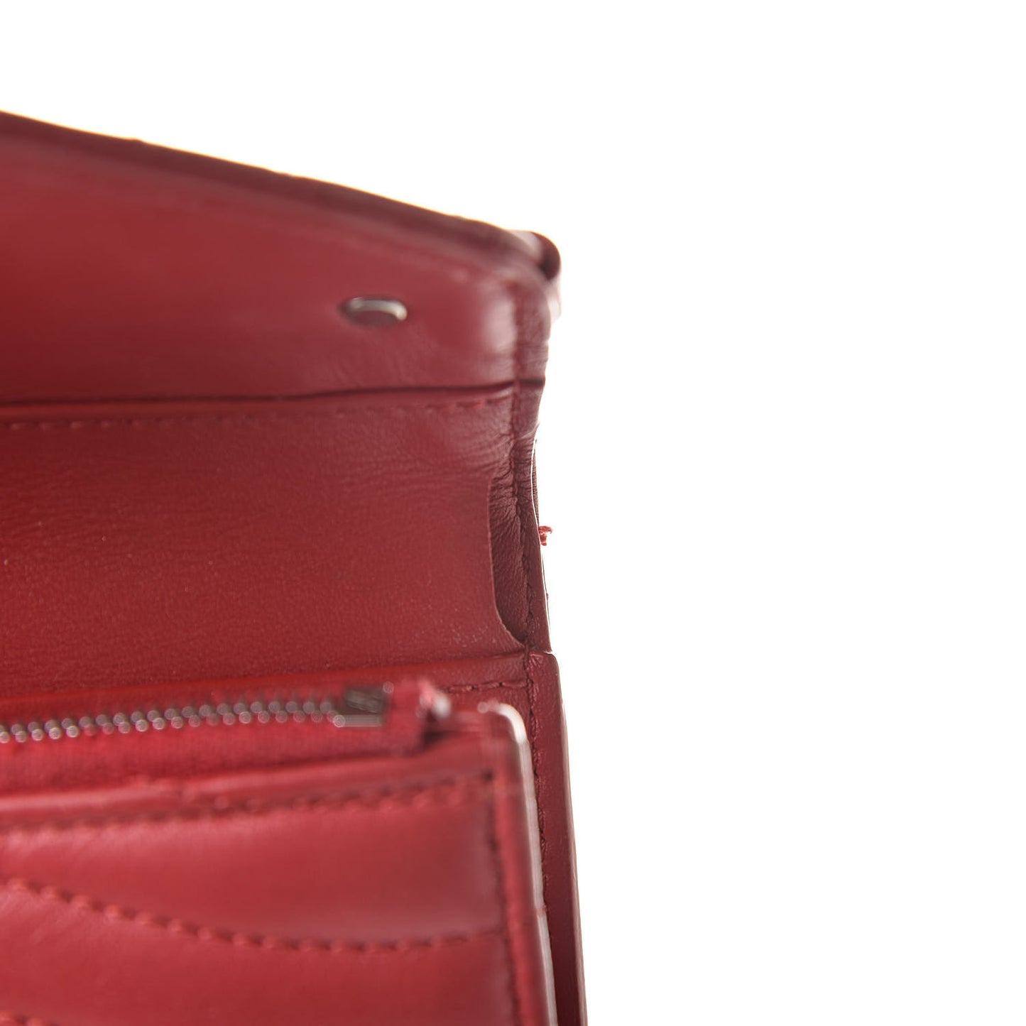 Calfskin New Wave Compact Wallet Rouge