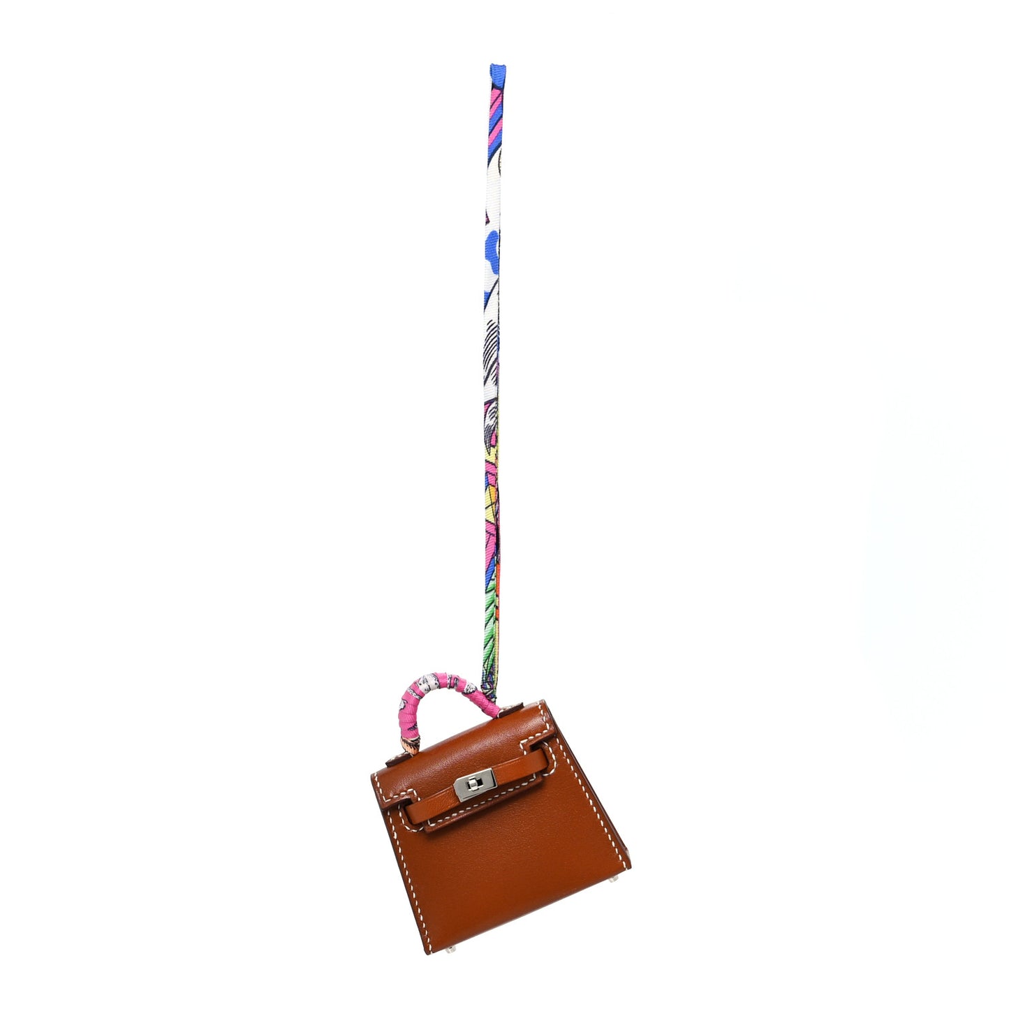 Tadelakt Mini Kelly Twilly Bag Charm Fauve