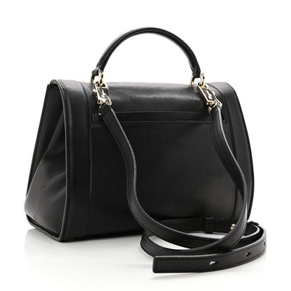 Salvatore Ferragamo Calfskin Sofia Rainbow Top Handle Bag Black 2 of 11