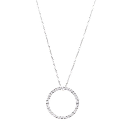Roberto Coin 18K White Gold Diamond Medium Tiny Treasures Circle Pendant Necklace 4 of 6