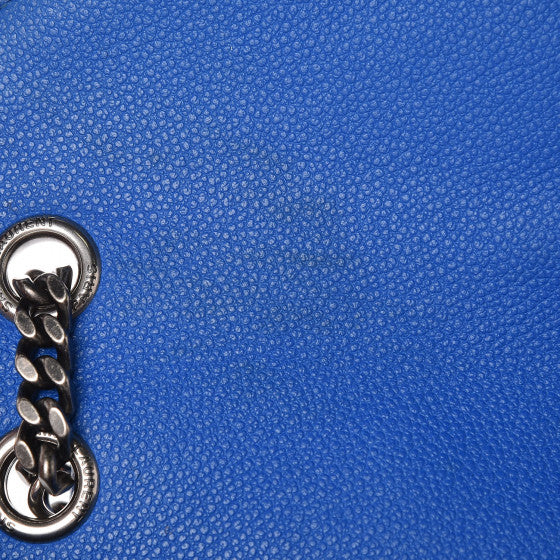 Saint Laurent Grained Calfskin Matelasse Monogram Classic Medium Chain Bag Royal Blue 13 of 14
