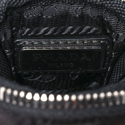 Prada Spazzolato Rois Re-Nylon Metal Triangle Logo Monolith Pouch Pocket 55mm Boots 38 Black 9 of 15