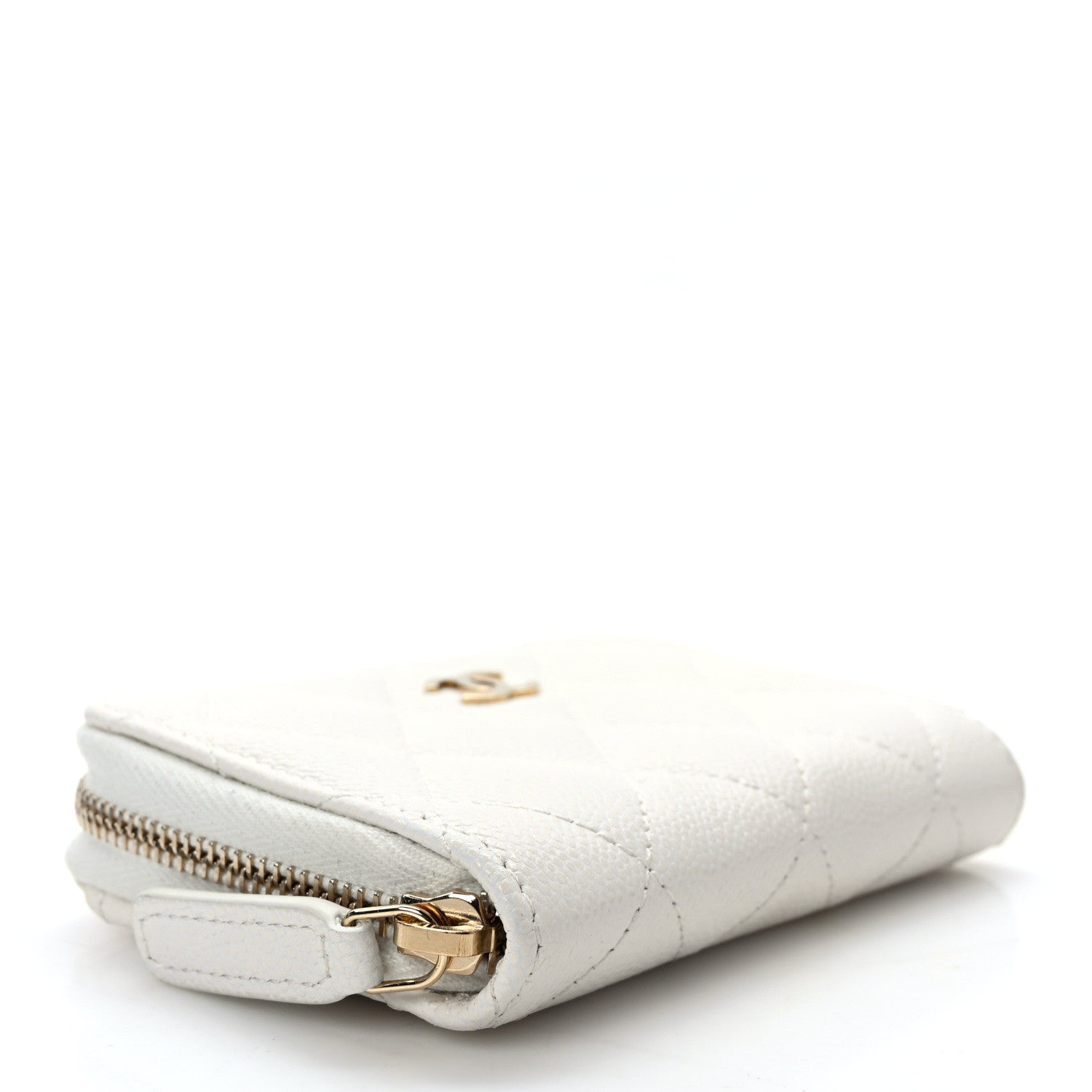 Chanel Caviar Quilted Classic Zipped Coin Purse White 4 of 9