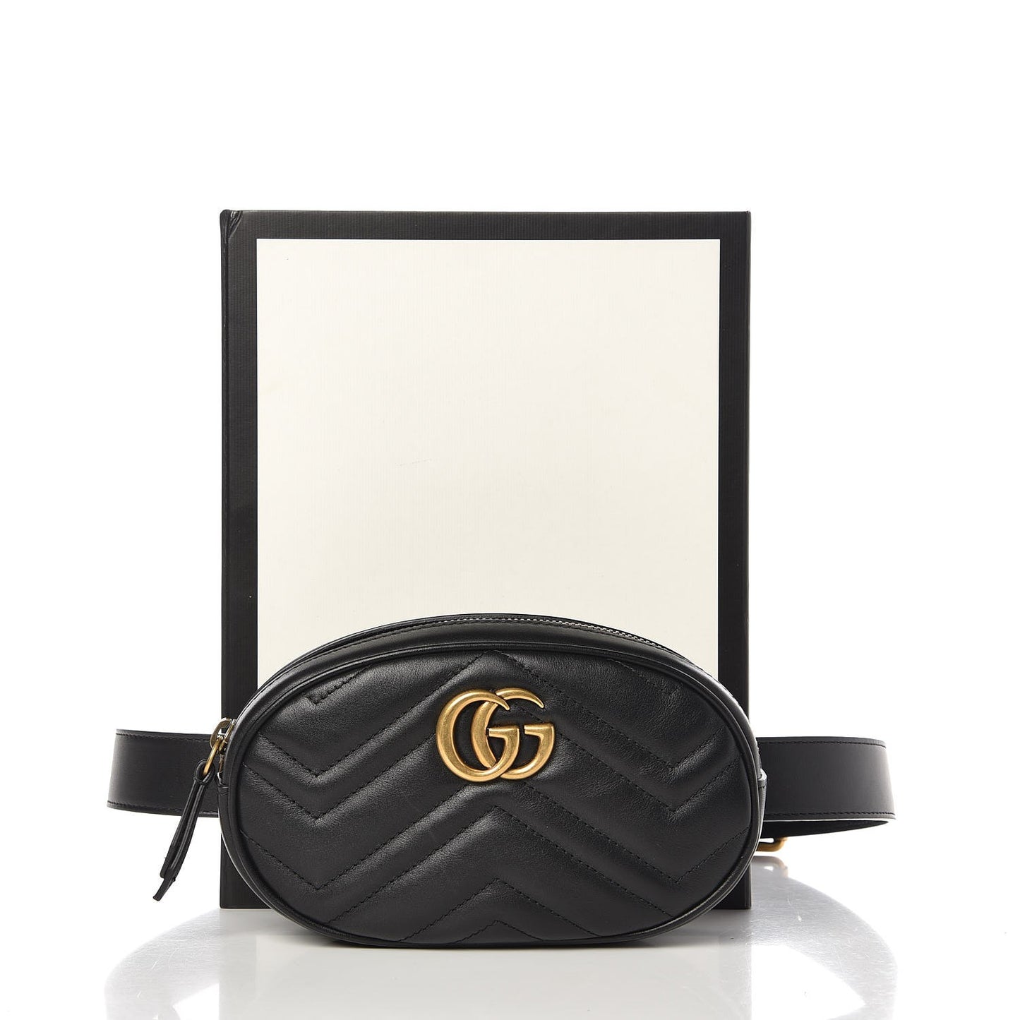 Calfskin Matelasse GG Marmont Belt Bag 85 34 Black