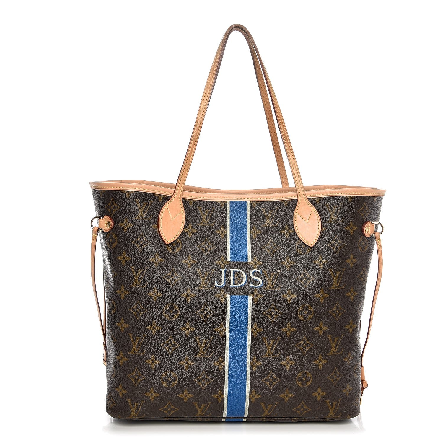 Louis Vuitton Monogram My LV Heritage Neverfull MM Blue De France White 1 of 7