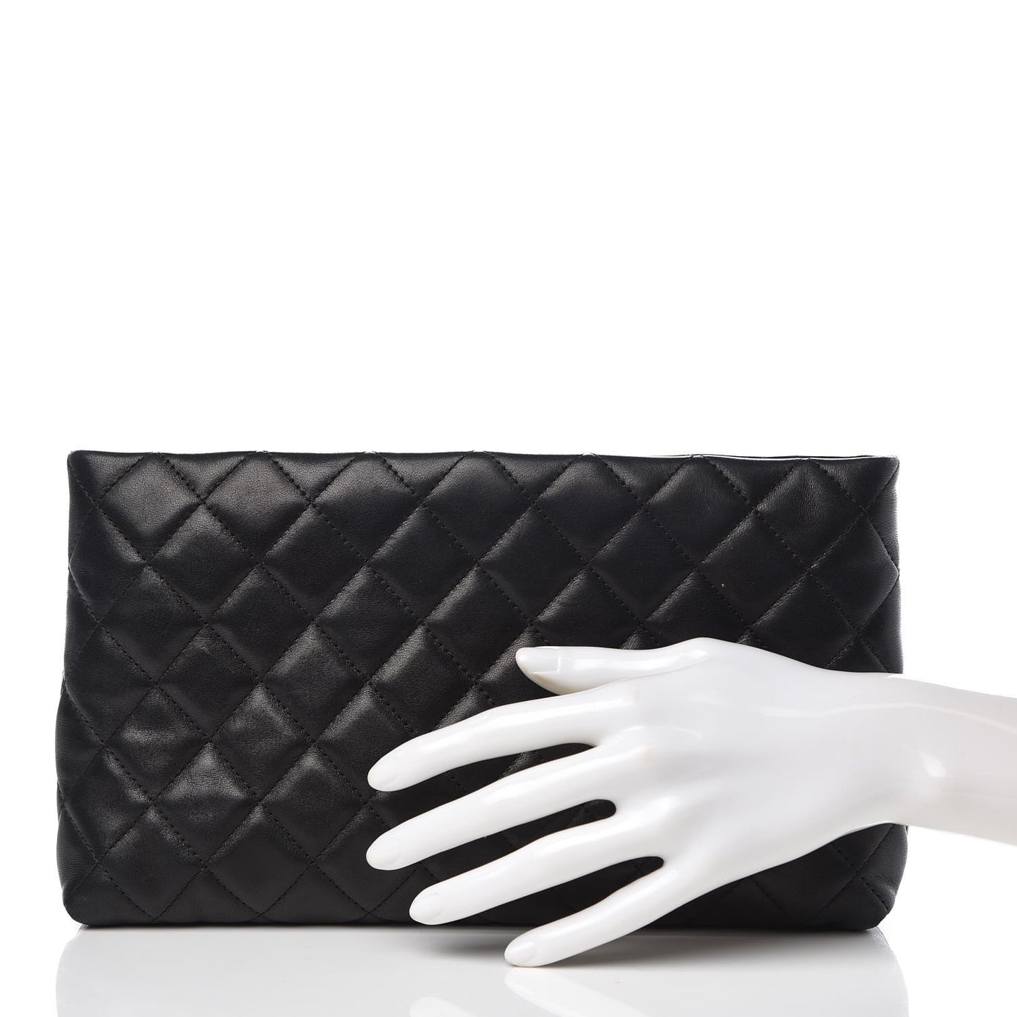 Lambskin Quilted Clutch Black
