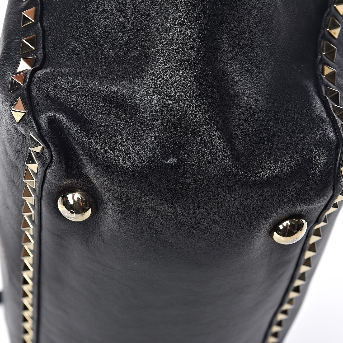 Vitello Medium Rockstud Tote Black