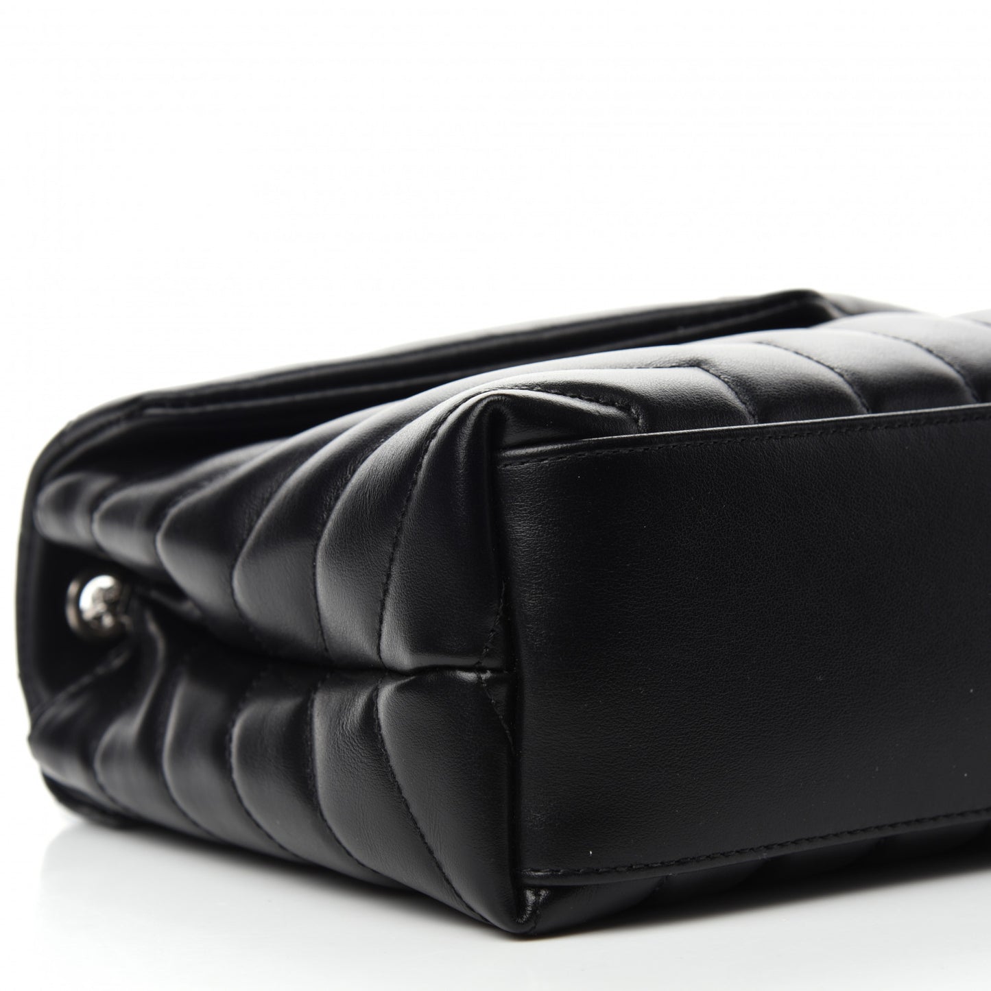 Calfskin Y Quilted Monogram Small Loulou Chain Satchel Black
