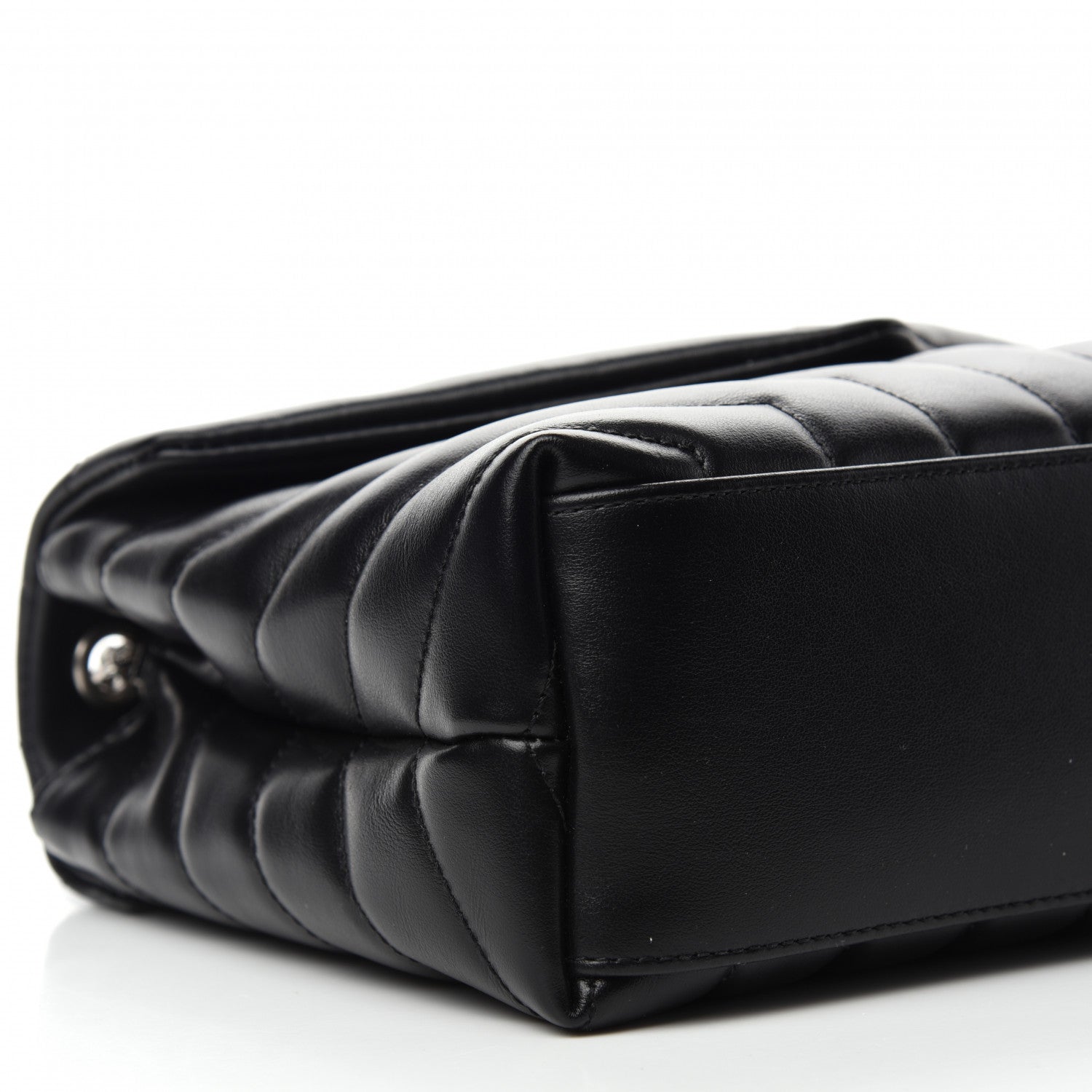 Saint Laurent Calfskin Y Quilted Monogram Small Loulou Chain Satchel Black 10 of 11